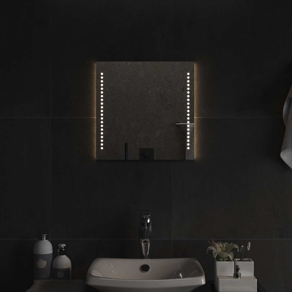 LED kylpyhuonemirror Läpinäkyvä 40 x 40 cm karkaistu lasi