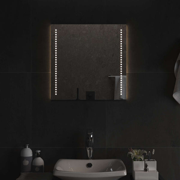 LED kylpyhuonemirror Läpinäkyvä 50 x 50 cm karkaistu lasi