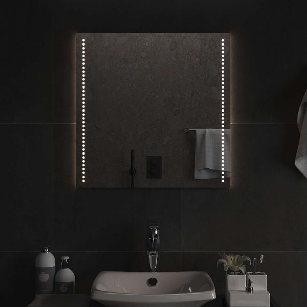 LED kylpyhuonemirror Läpinäkyvä 60 x 60 cm karkaistu lasi