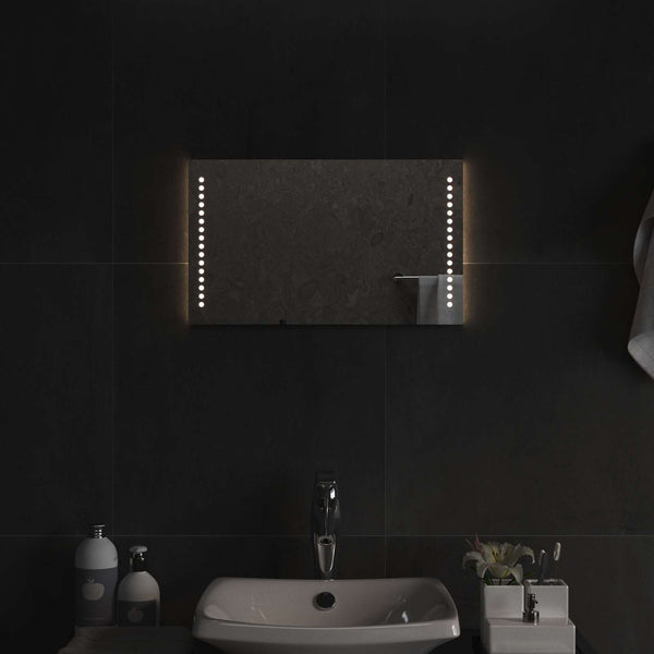 LED kylpyhuonemirror Läpinäkyvä 50 x 30 cm karkaistu lasi