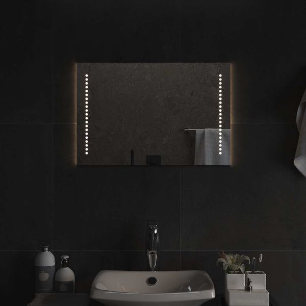 LED kylpyhuonemirror Läpinäkyvä 60 x 40 cm karkaistu lasi