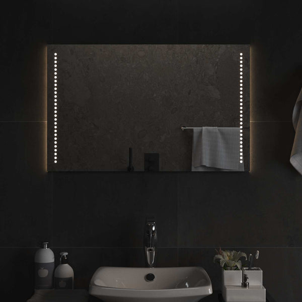 LED kylpyhuonemirror Läpinäkyvä 80 x 50 cm karkaistu lasi