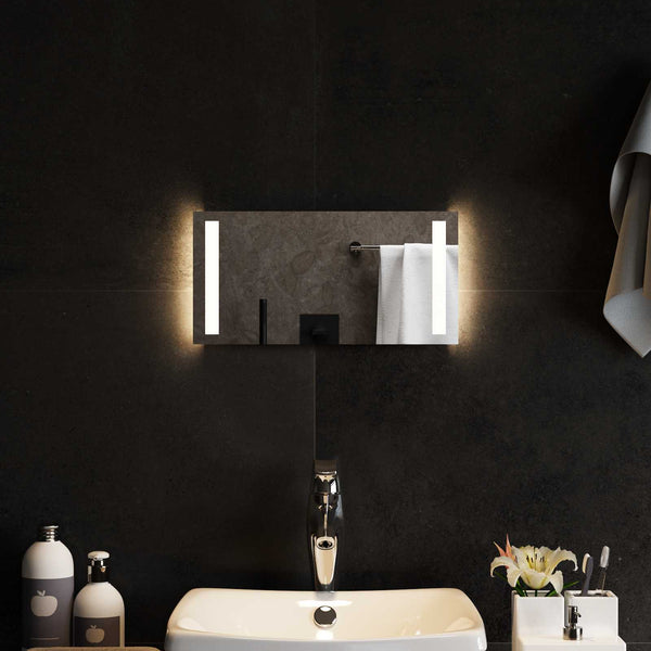 LED kylpyhuonemirror Läpinäkyvä 40 x 20 cm karkaistu lasi