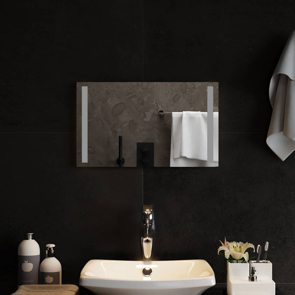 LED kylpyhuonemirror Läpinäkyvä 50 x 30 cm karkaistu lasi