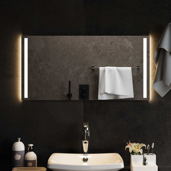 LED kylpyhuonemirror Läpinäkyvä 80 x 40 cm karkaistu lasi