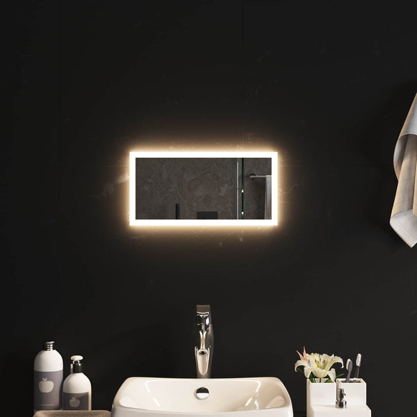 LED kylpyhuonemirror Läpinäkyvä 40 x 20 cm karkaistu lasi