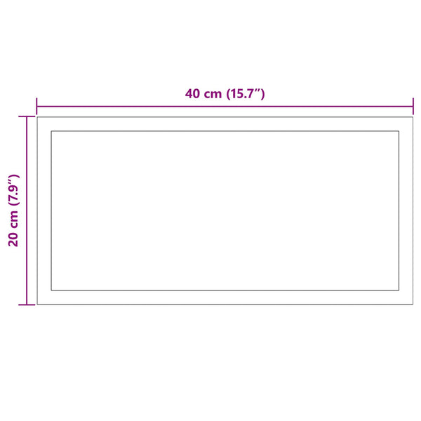 LED kylpyhuonemirror Läpinäkyvä 40 x 20 cm karkaistu lasi