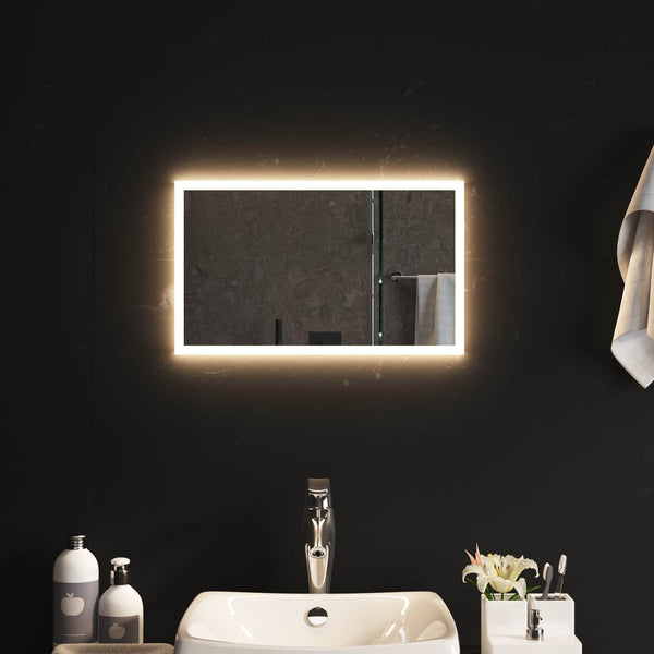 LED kylpyhuonemirror Läpinäkyvä 50 x 30 cm karkaistu lasi