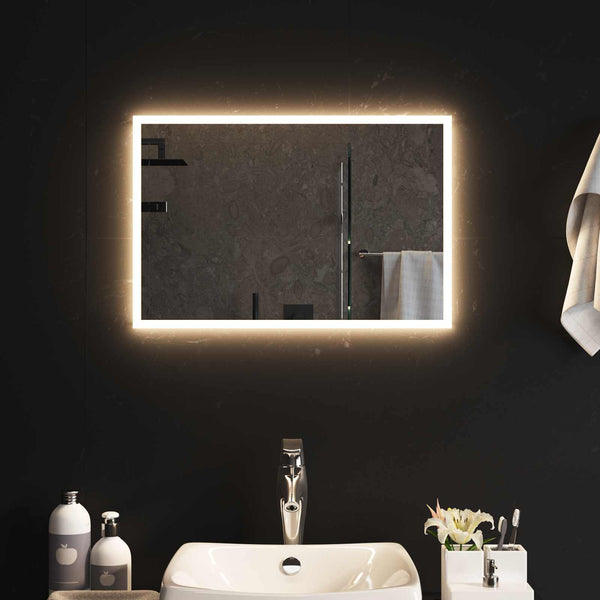 LED kylpyhuonemirror Läpinäkyvä 60 x 40 cm karkaistu lasi