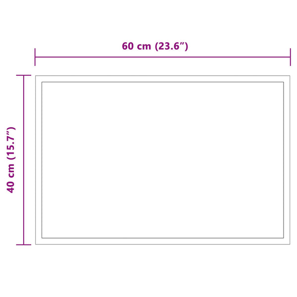 LED kylpyhuonemirror Läpinäkyvä 60 x 40 cm karkaistu lasi