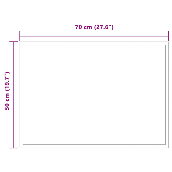 LED kylpyhuonemirror Läpinäkyvä 70 x 50 cm karkaistu lasi