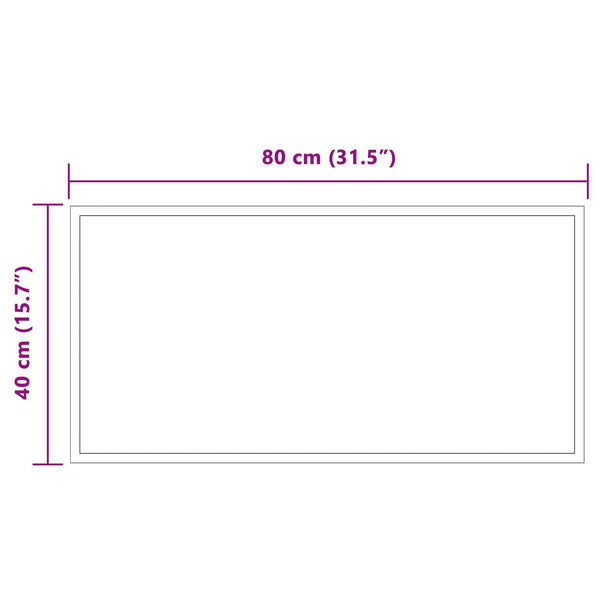 LED kylpyhuonemirror Läpinäkyvä 80 x 40 cm karkaistu lasi