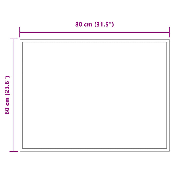 LED kylpyhuonemirror Läpinäkyvä 80 x 60 cm karkaistu lasi