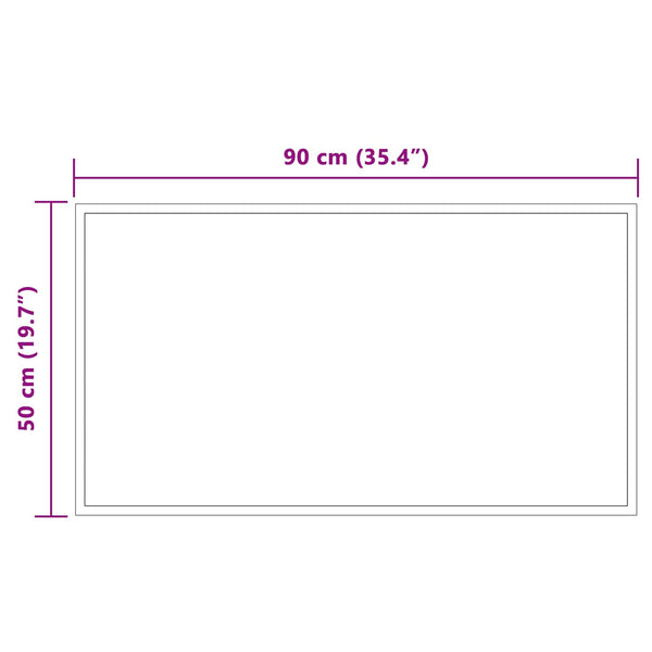 LED kylpyhuonemirror Läpinäkyvä 90 x 50 cm karkaistu lasi