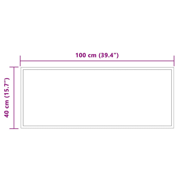 LED kylpyhuonemirror Läpinäkyvä 100 x 40 cm karkaistu lasi