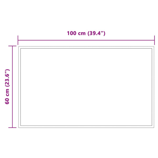 LED kylpyhuonemirror Läpinäkyvä 100 x 60 cm karkaistu lasi