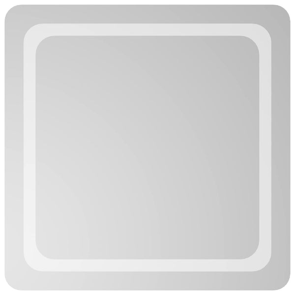 LED kylpyhuonemirror Läpinäkyvä 60 x 60 cm karkaistu lasi