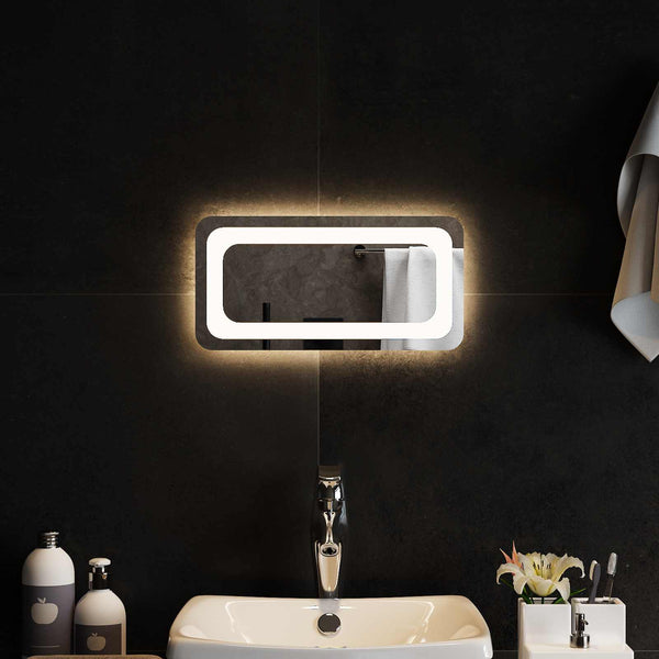 LED kylpyhuonemirror Läpinäkyvä 40 x 20 cm karkaistu lasi