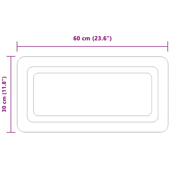 LED kylpyhuonemirror Läpinäkyvä 60 x 30 cm karkaistu lasi