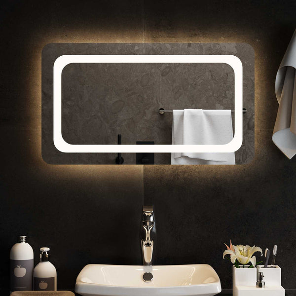 LED kylpyhuonemirror Läpinäkyvä 70 x 40 cm karkaistu lasi