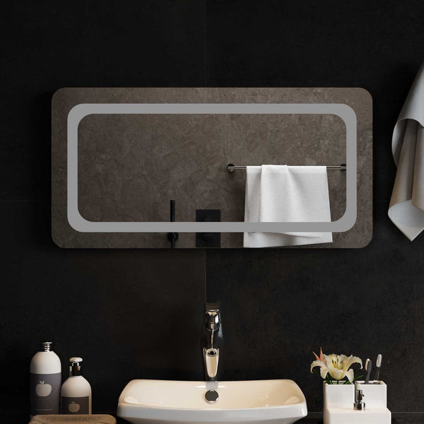 LED kylpyhuonemirror Läpinäkyvä 80 x 40 cm karkaistu lasi