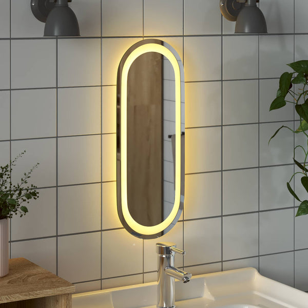 LED kylpyhuonemirror Läpinäkyvä 40 x 15 cm karkaistu lasi