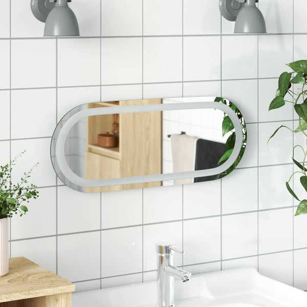 LED kylpyhuonemirror Läpinäkyvä 50 x 20 cm karkaistu lasi