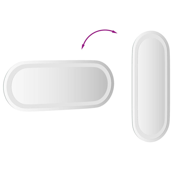 LED kylpyhuonemirror Läpinäkyvä 50 x 20 cm karkaistu lasi