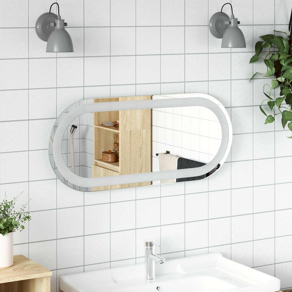 LED kylpyhuonemirror Läpinäkyvä 70 x 30 cm karkaistu lasi