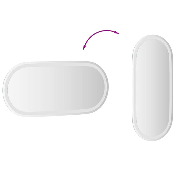 LED kylpyhuonemirror Läpinäkyvä 80 x 35 cm karkaistu lasi