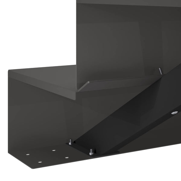 2-askelmaiset puutarhaportaat 80,5 x 56,5 x 34 cm Teräs Musta