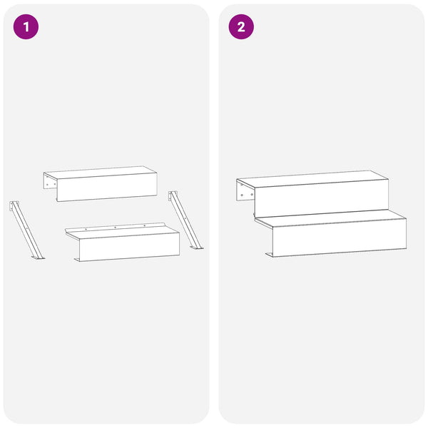 2-askelmaiset puutarhaportaat 80,5 x 56,5 x 34 cm Teräs Musta
