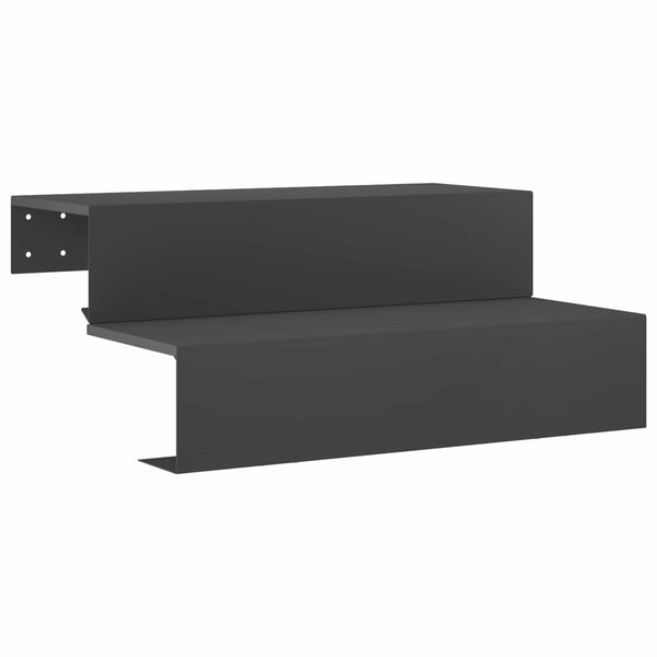 2-askelmaiset puutarhaportaat 80,5 x 56,5 x 34 cm Teräs Musta