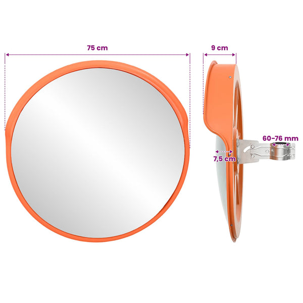 Ulkokäyttöinen kupera liikennemerkki Oranssi Ø75 cm