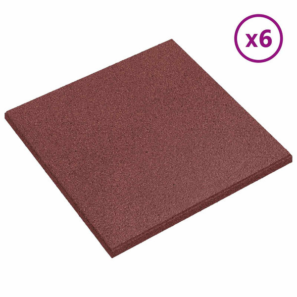 Pudotussuojauslaatat 24 kpl Punainen 50 x 50 cm Kumi
