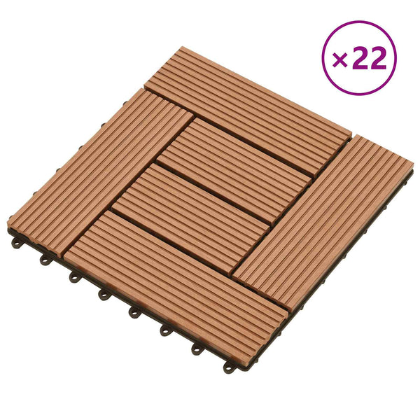 Laudat 22 kpl Ruskea 30 x 30 cm WPC