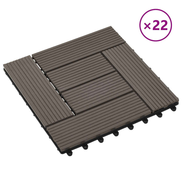 Laudat 22 kpl Tumma ruskea 30 x 30 cm WPC