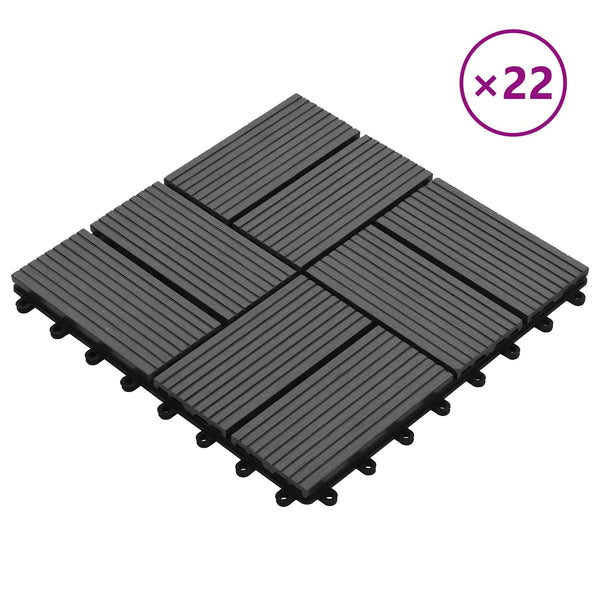 Laudat 22 kpl Harmaa 30 x 30 cm WPC