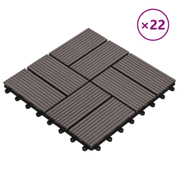 Laudat 22 kpl Tumma ruskea 30 x 30 cm WPC