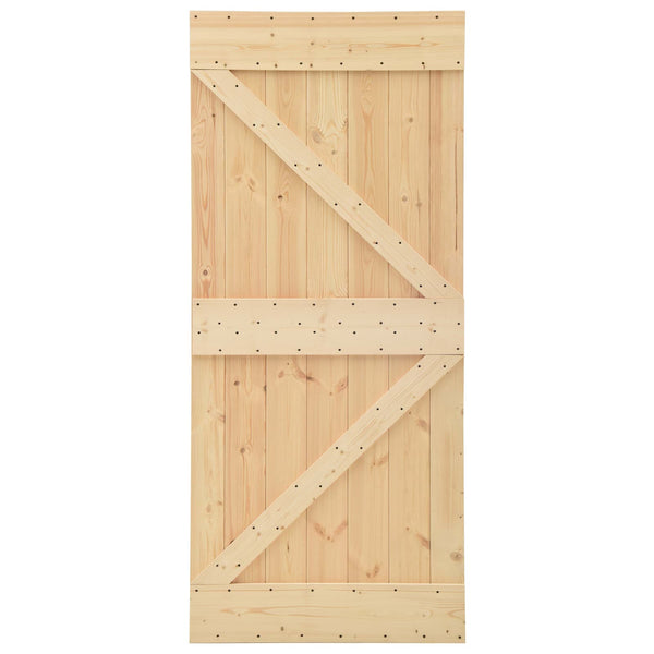 Liukuovi 2 kpl 80 x 210 cm Täysi mänty Luonnollinen ja musta