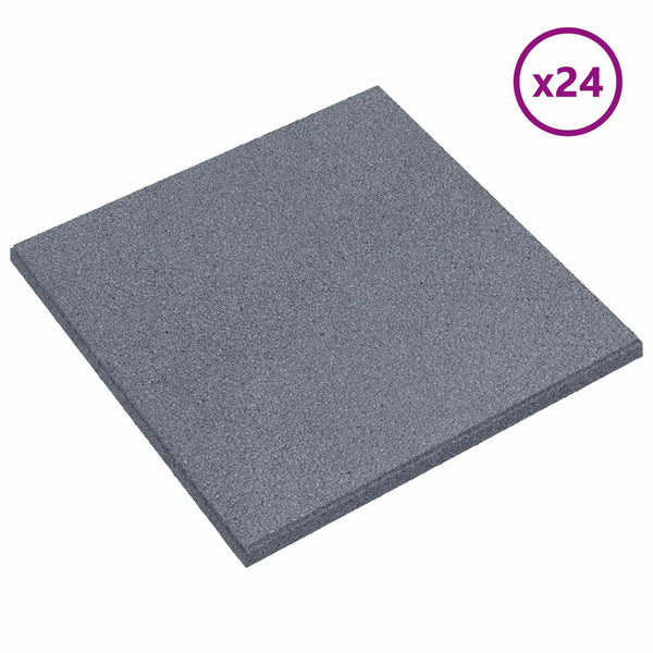 Pudotussuojauslaatat 24 kpl Harmaa 50 x 50 cm Kumi