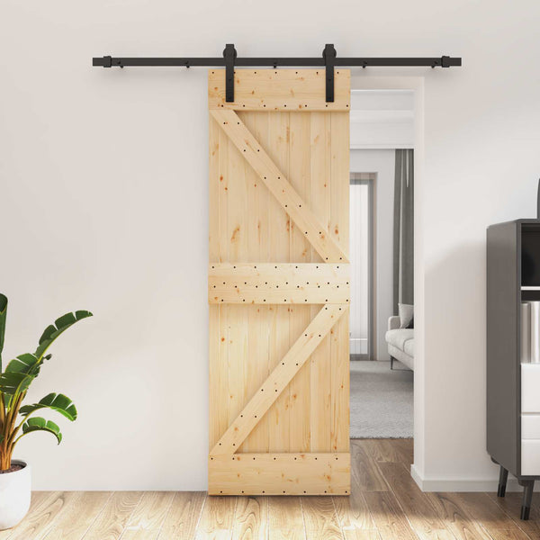 Liukuovi 70 x 210 cm Massiivinen mänty (käsittelemätön)