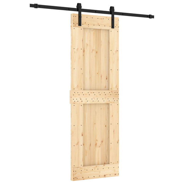 Liukuovi Luonnollinen ja musta 70 x 210 cm Massiivinen mänty