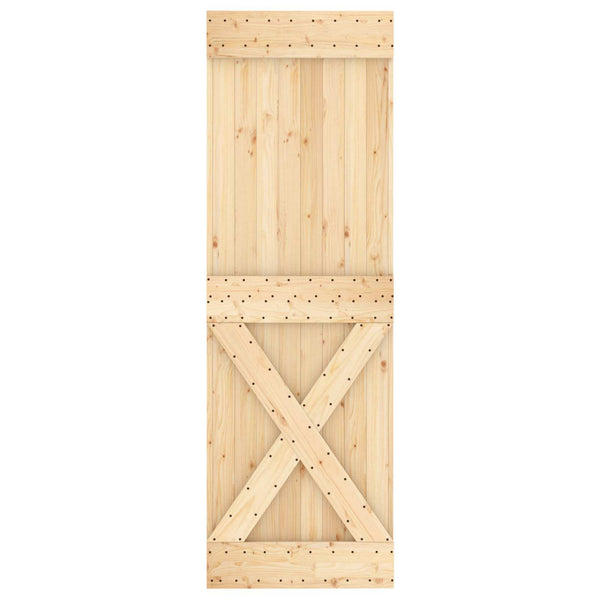 Liukuovi Luonnollinen ja musta 70 x 210 cm Massiivinen mänty