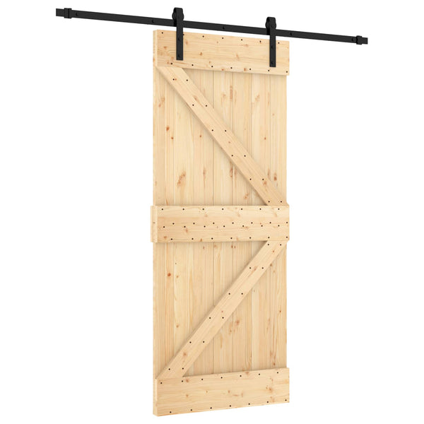 Liukuovi 85 x 210 cm Massiivinen mänty (käsittelemätön)