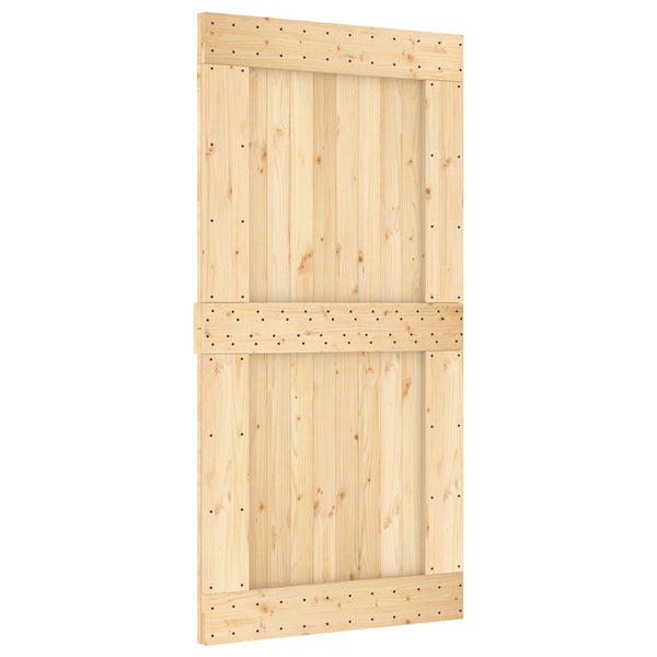 Liukuovi Luonnollinen ja musta 100 x 210 cm Massiivinen mänty