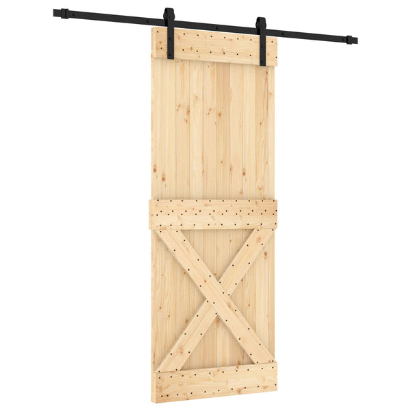 Liukuovi 80 x 210 cm Massiivinen mänty (käsittelemätön)