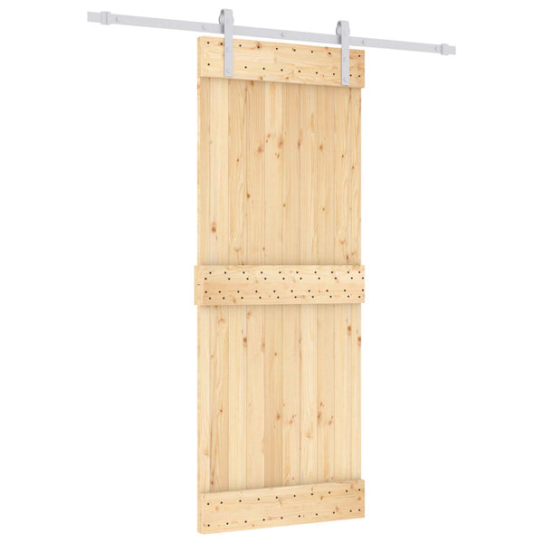 Liukuovi 80 x 210 cm Massiivinen mänty (käsittelemätön)