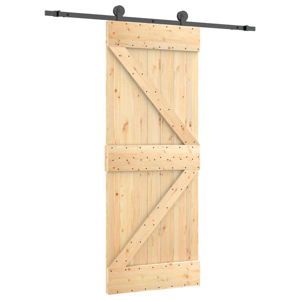 Liukuovi 85 x 210 cm Massiivinen mänty (käsittelemätön)