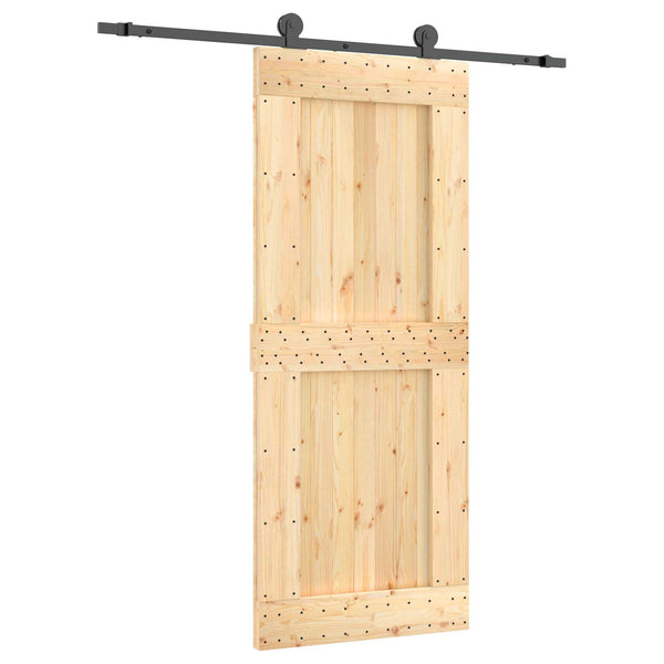 Liukuovi Luonnollinen ja musta 85 x 210 cm Massiivinen mänty